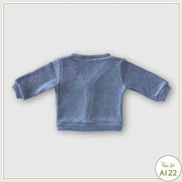 MGL12H-Cardigan Lalalu Azul-Abbigliamento Neonato Autunno Inverno 2022