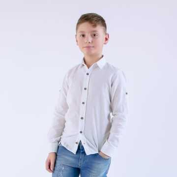 CSK0355BIS-Camicia Shakò Bianco-Abbigliamento Bambini Primavera Estate 2023