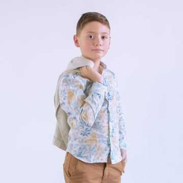 CSK0755-Camicia Shakò Azzurro-Abbigliamento Bambini Primavera Estate 2023