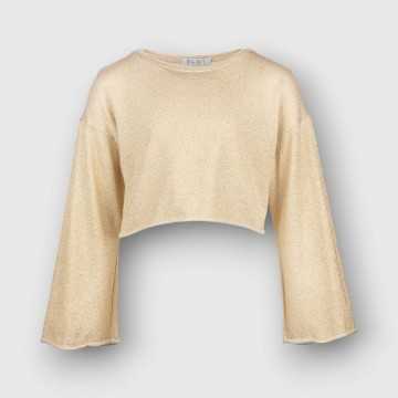4902-PE23-Maglia Elsy Oro-Abbigliamento Bambini Primavera Estate 2023