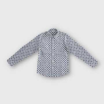 46381-Camicia iDO Bianco-Blu-Abbigliamento Bambini Primavera Estate 2023