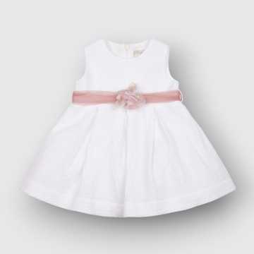 VTL10I-Vestitino Lalalu white-Abbigliamento Neonato Primavera Estate 2023