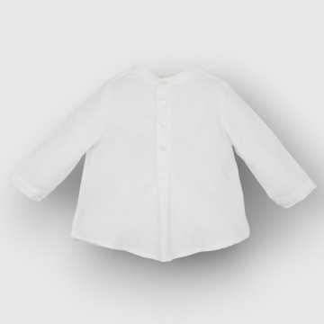 P23B06-Camicia Fina Ejerique Bianco-Abbigliamento Bambini Primavera Estate 2023