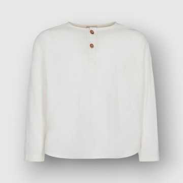 CML60IB-Camicia Lalalu Latte-Abbigliamento Neonato Primavera Estate 2023