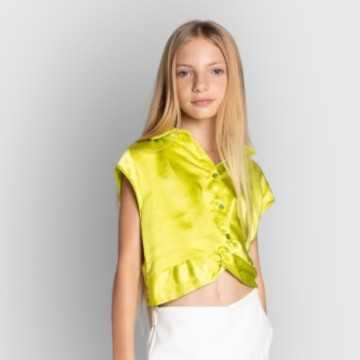 4365G-CM-Camicia J'Aime Lime-Abbigliamento Bambini Primavera Estate 2023