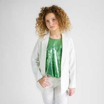 FM0559-Top Fracomina Verde-Abbigliamento Bambini Primavera Estate 2023