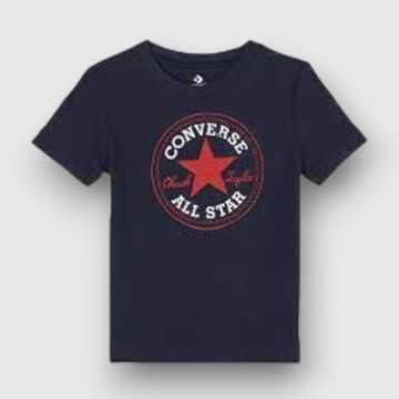 966500-BA0-T-shirt Converse Blu-Abbigliamento Bambini Primavera Estate 2023