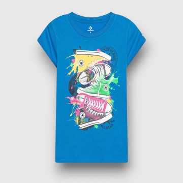 4CD728-B68-T-Shirt Converse Blu-Abbigliamento Bambini Primavera Estate 2023