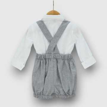I23236-Completo Ninnaoh Bianco grigio-Abbigliamento Neonato Autunno Inverno 2023