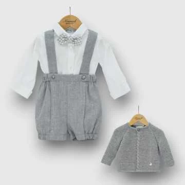 I23236-Completo Ninnaoh Bianco grigio-Abbigliamento Neonato Autunno Inverno 2023