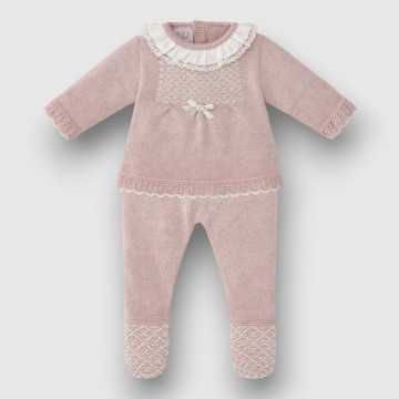 003-121149-Completo Paz Rodriguez Powder Pink/Beige-Abbigliamento Neonato Autunno Inverno 2023