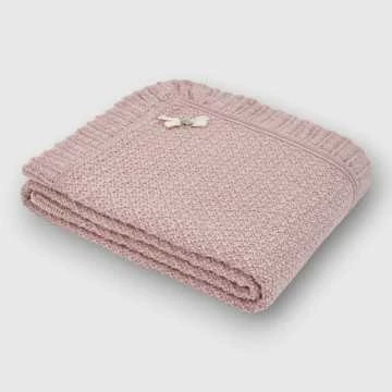 029-121153-Coperta Scialle Paz Rodriguez Powder Pink/Beige-Abbigliamento Neonato Autunno Inverno 2023