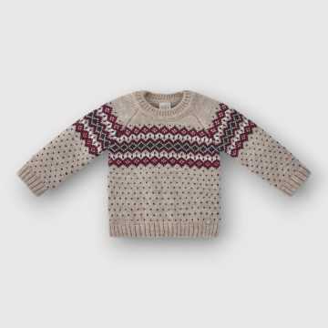 014-131118-Pullover Paz Rodriguez Sand/Persian Red-Abbigliamento Neonato Autunno Inverno 2023