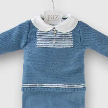 003-111166-Completo Paz Rodriguez Lead Blue/Beige-Abbigliamento Neonato Autunno Inverno 2023