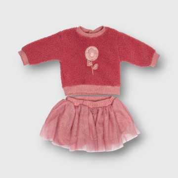 CTL008L-Completino Lalalu Rosa antico-Abbigliamento Neonato Autunno Inverno 2023