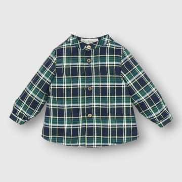 O23B61-Camicia Fina Ejerique Verde-Abbigliamento Bambini Autunno Inverno 2023