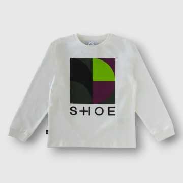 F23TONY2725-M-T-Shirt Shoe Bianco-Abbigliamento Bambini Autunno Inverno 2023