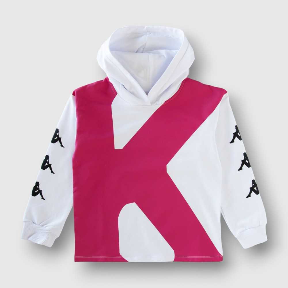 3741F0126-Felpa Kappa Bianco-Abbigliamento Bambini Autunno Inverno 2023