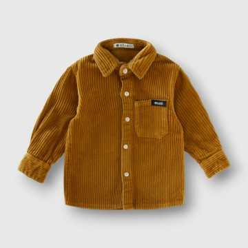 CSK0832-se-Camicia Shako Senape-Abbigliamento Bambini Autunno Inverno 2023