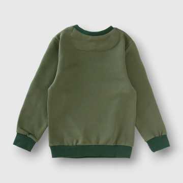 FSK0847-Felpa Shako Verde Militare-Abbigliamento Bambini Autunno Inverno 2023