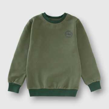 FSK0847-Felpa Shako Verde Militare-Abbigliamento Bambini Autunno Inverno 2023