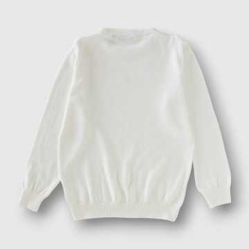 MSK0803-bi-Maglia Shako Bianco-Abbigliamento Bambini Autunno Inverno 2023