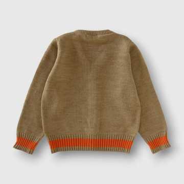 MSK0815-Cardigan Shako Cammello-Abbigliamento Bambini Autunno Inverno 2023