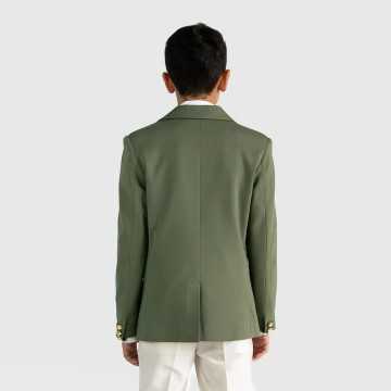 GSK0941-Giacca Shako Verde Militare-Abbigliamento Bambini Primavera Estate 2024
