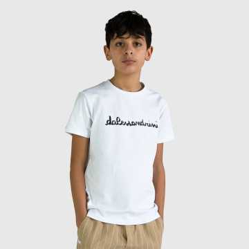 1236M00158-T-Shirt Alessandrini Bianco-Abbigliamento Bambini Primavera Estate 2024