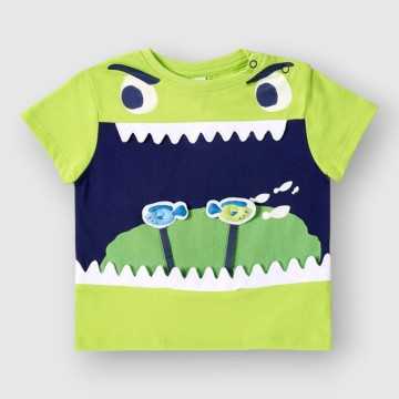 11369537-T-Shirt Tuc Tuc Verde-Abbigliamento Bambini Primavera Estate 2024