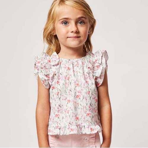P24M03-Camicia Fina Ejerique Rosa-Abbigliamento Bambini Primavera Estate 2024