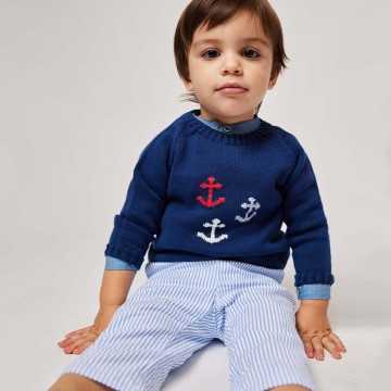 P24B44-Pantaloni Fina Ejerique Azzurro-Abbigliamento Bambini Primavera Estate 2024
