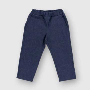 PTL150MB-Pantalone Lalalu Blu-Abbigliamento Neonato Primavera Estate 2024