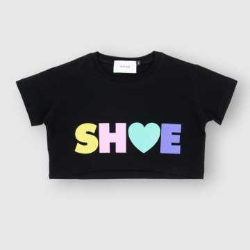 S24TRISH3544-M-T-Shirt Shoe Nero-Abbigliamento Bambini Primavera Estate 2024