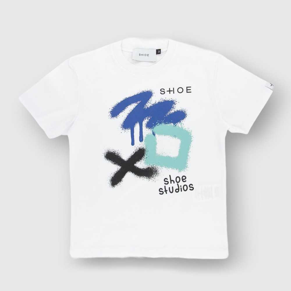 S24TIMMY3119-M-bi-T-Shirt Shoe Bianco-Abbigliamento Bambini Primavera Estate 2024