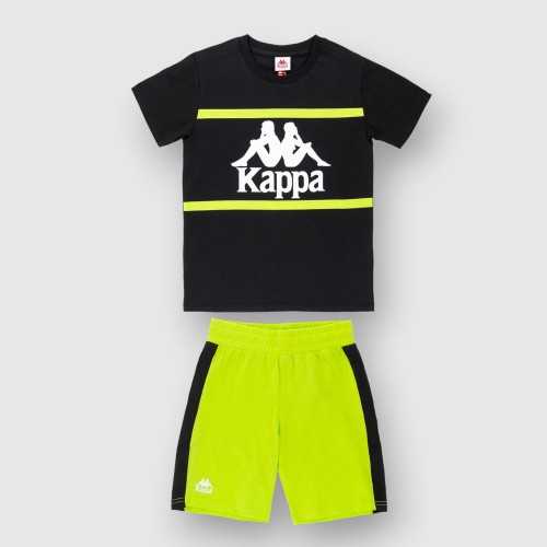 3736K00062-Completo Kappa Nero-Abbigliamento Bambini Primavera Estate 2024
