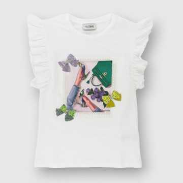 FM1029-T-Shirt Fracomina Bianco-Abbigliamento Bambini Primavera Estate 2024